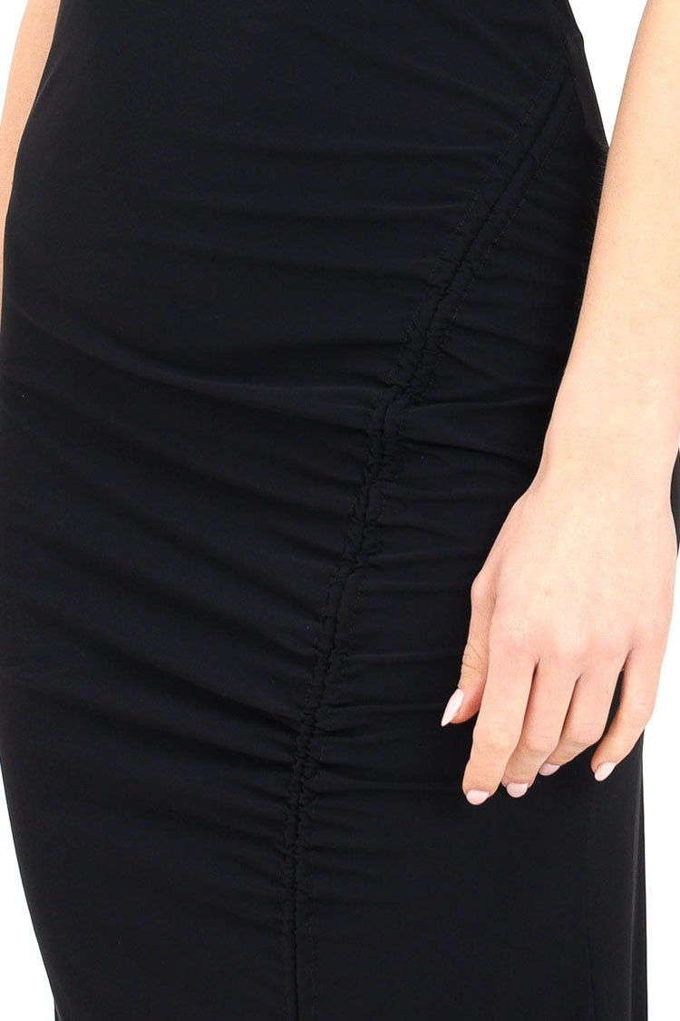 Jersey V-neck Dress in Black