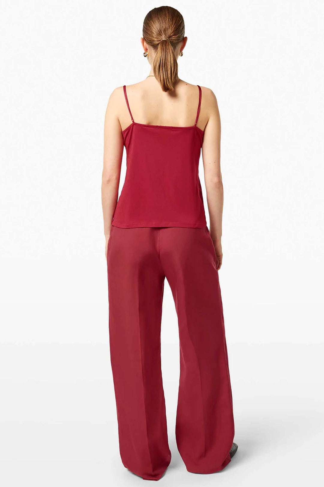 Jersey Woven Tank in Roadside Red