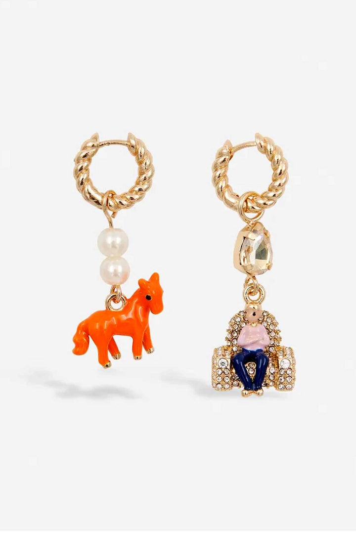 Jessika Hoop Earrings - Horse + Boy