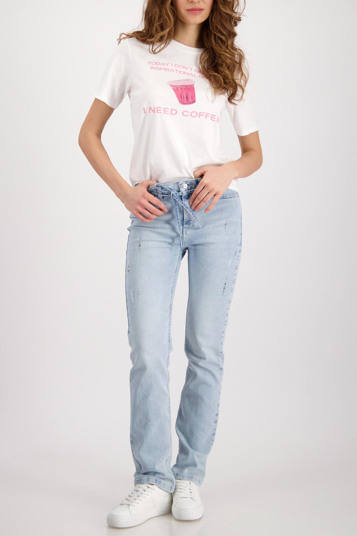 Jewel Detail Jeans in Light Denim