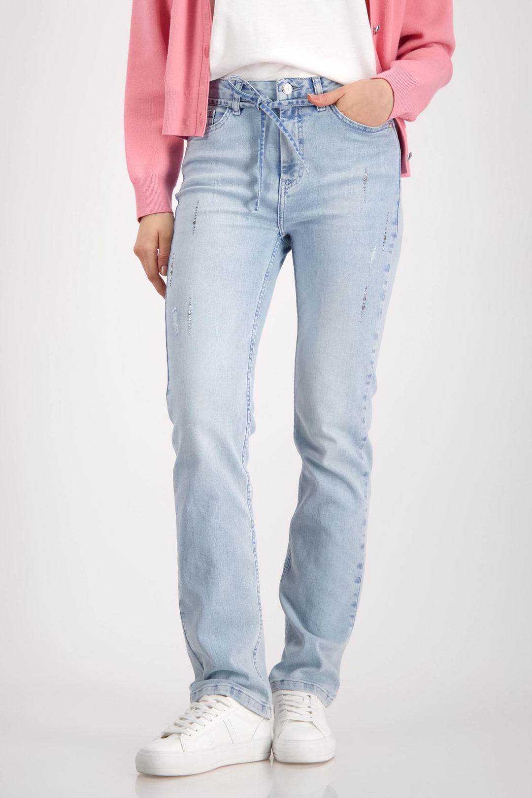 Jewel Detail Jeans in Light Denim
