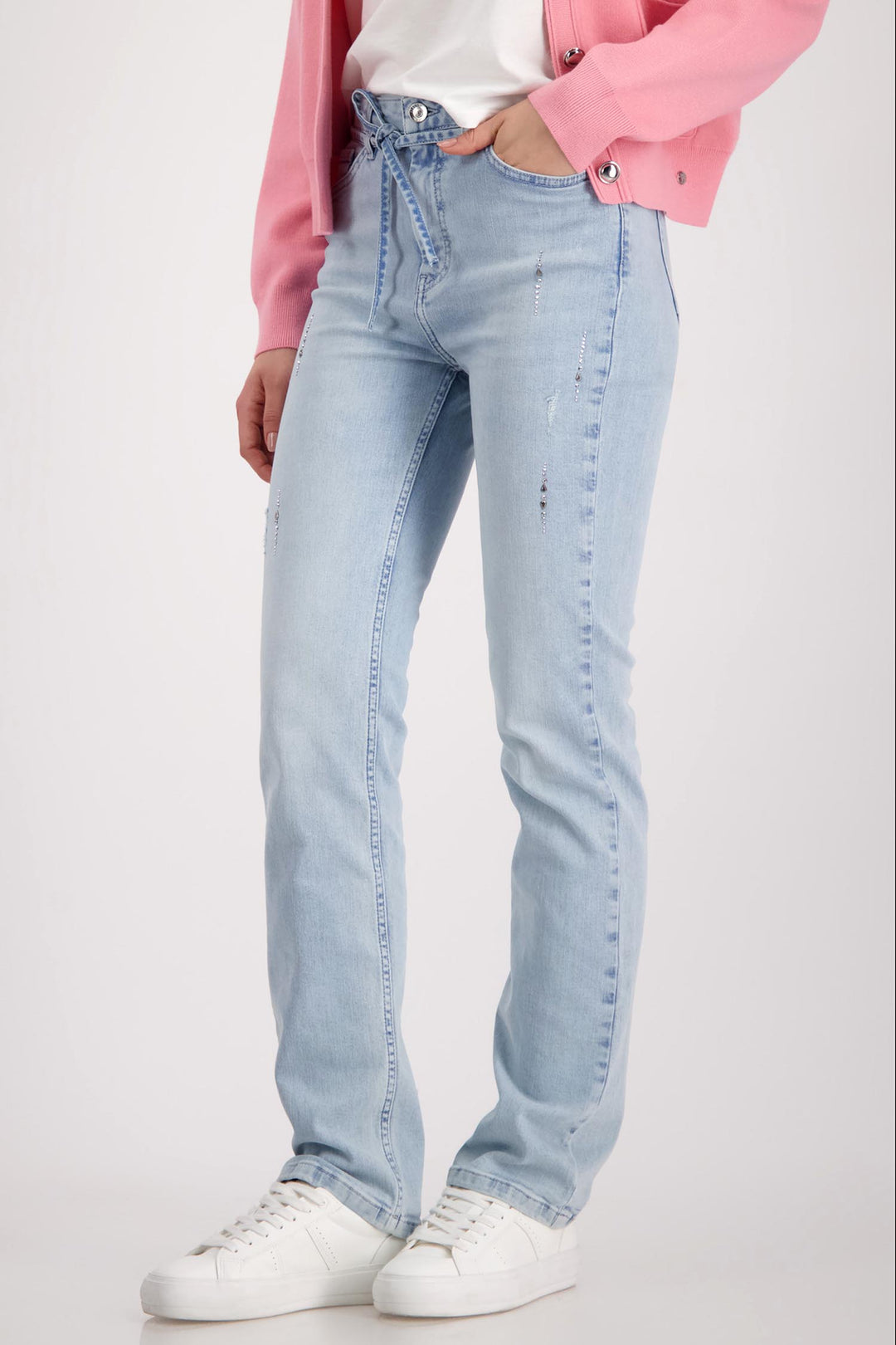Jewel Detail Jeans in Light Denim