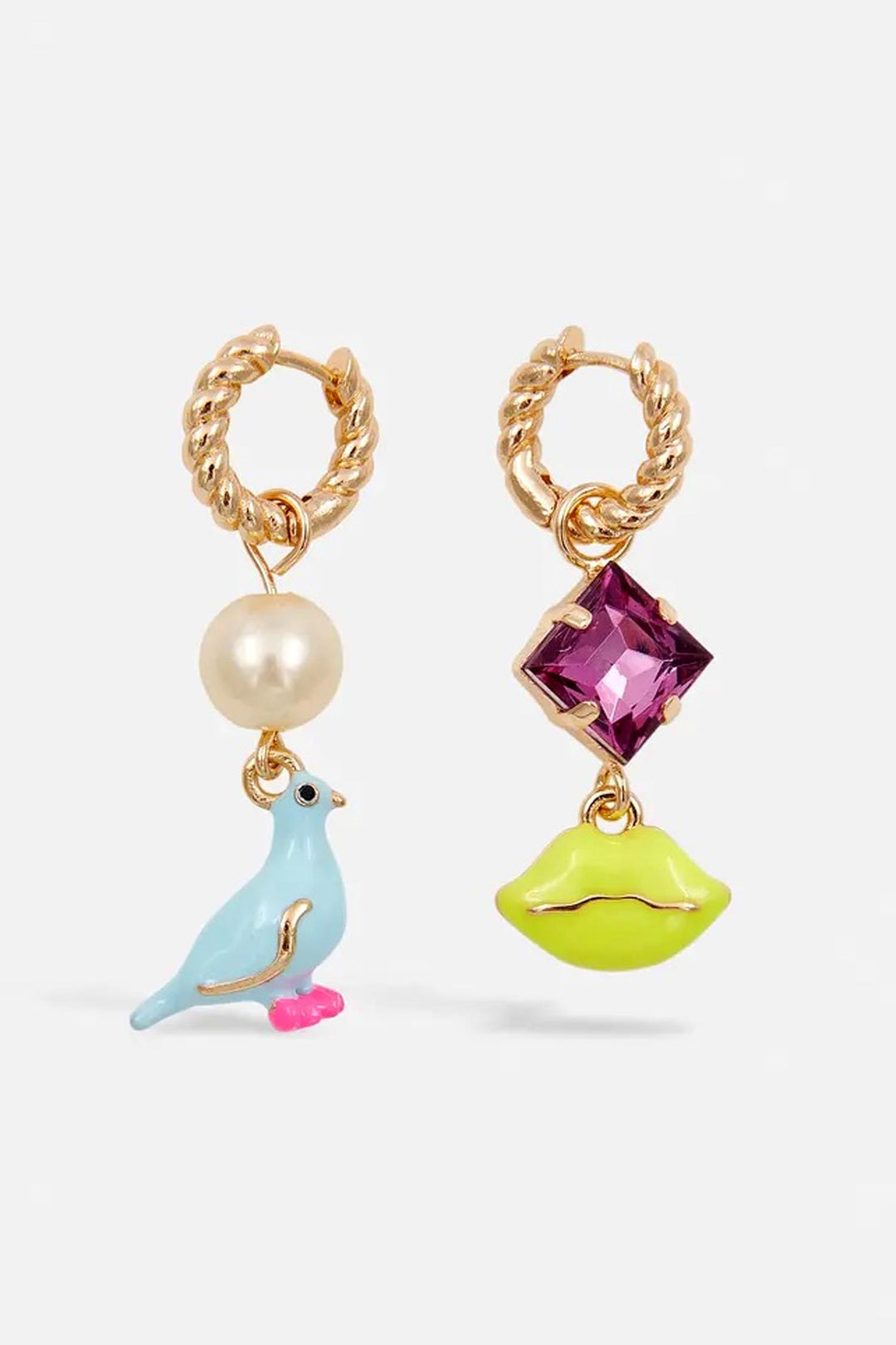 Jholly Hoop Earrings - Bird + Lips