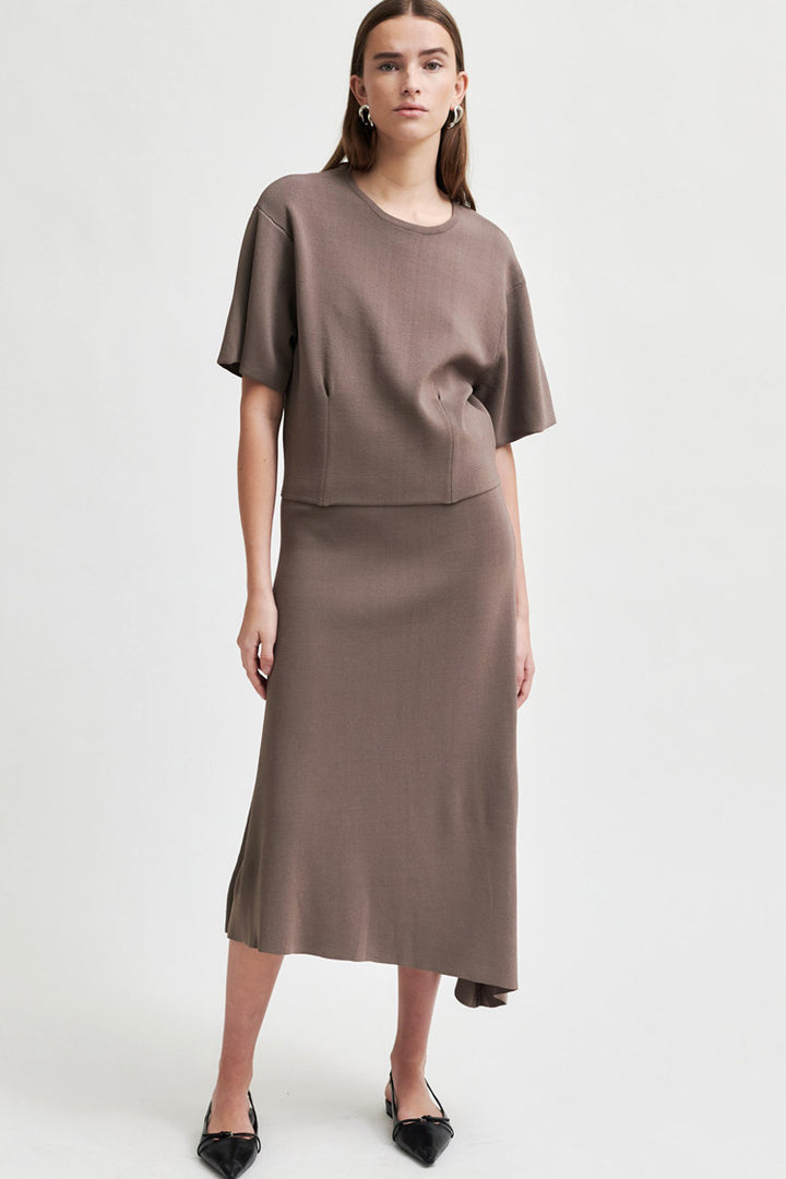 Jilla Knit Skirt in Chocolate Chip