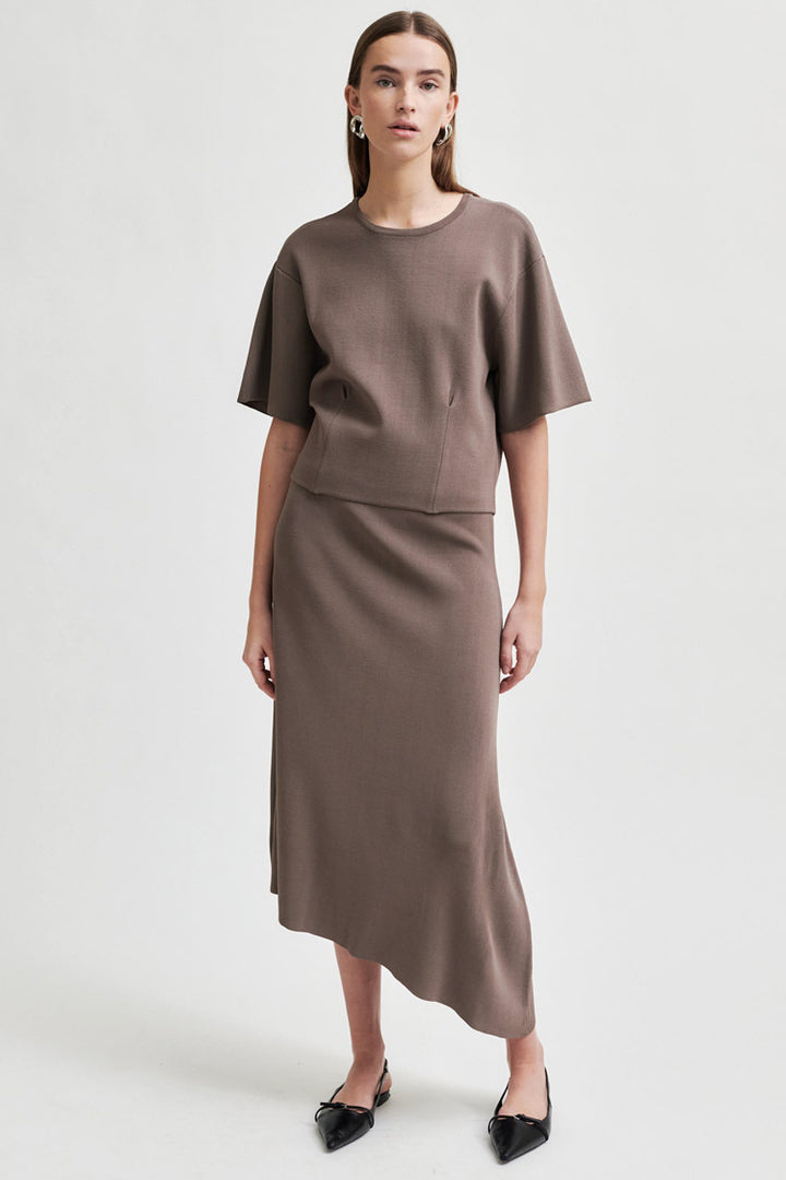 Jilla Knit Skirt in Chocolate Chip