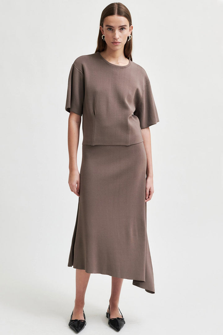 Jilla Knit Tee in Chocolate Chip