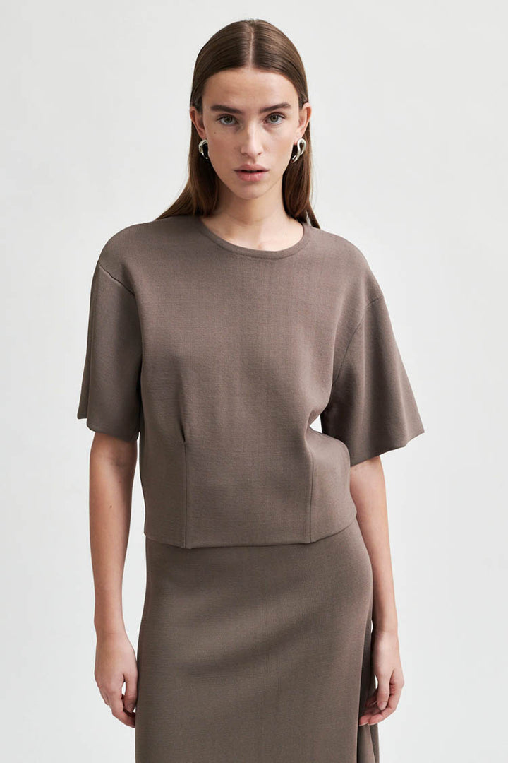 Jilla Knit Tee in Chocolate Chip
