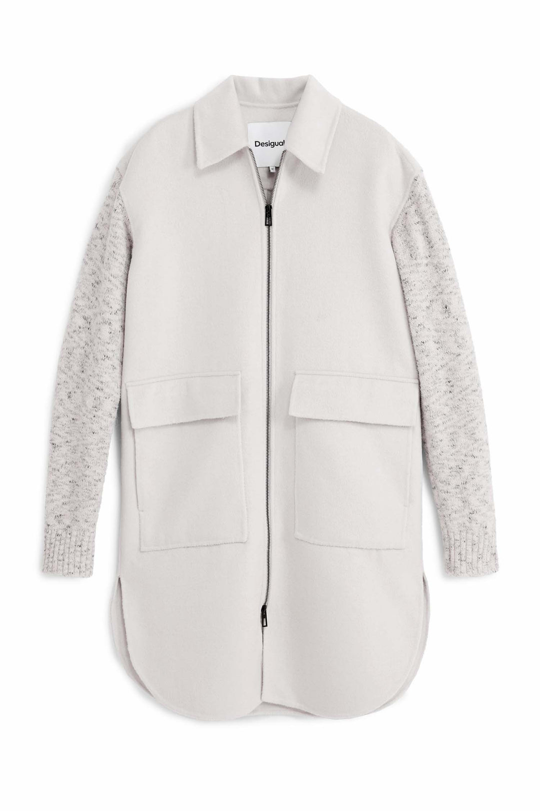 Jinu Light Combined Cloth Coat in Crudo Beige