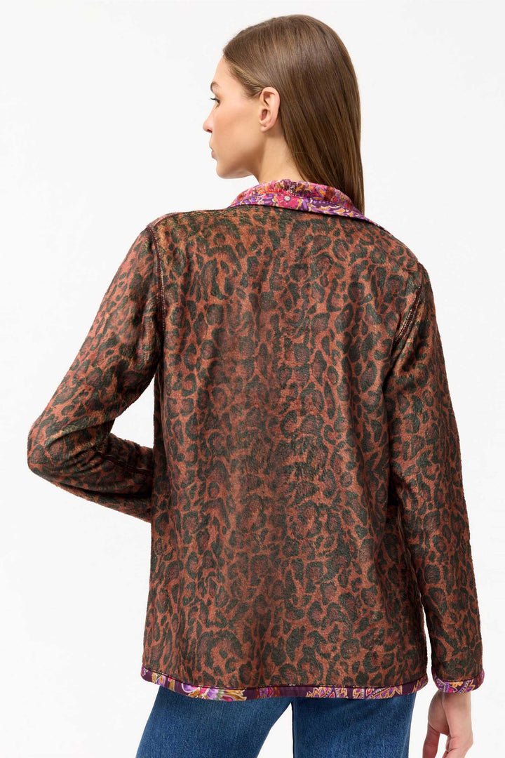 Joan Wrap Binded Reversible Sherpa Jacket in Domitila