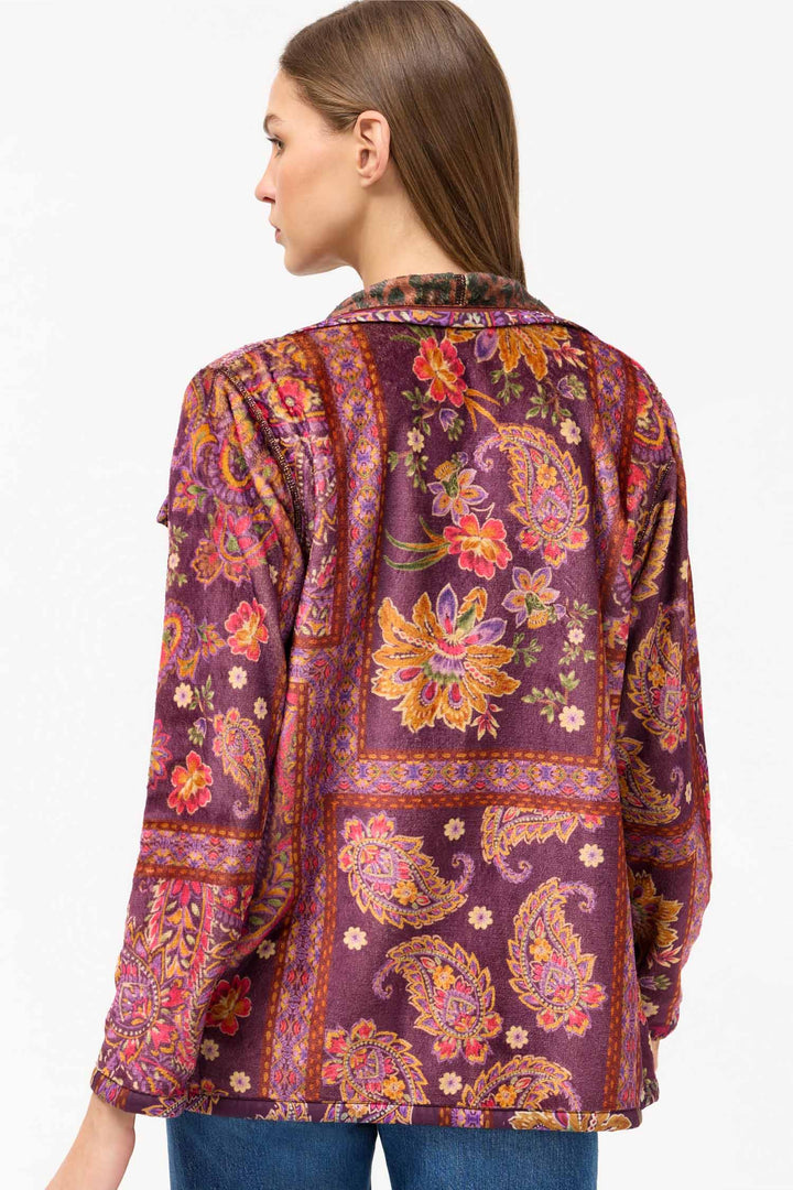 Joan Wrap Binded Reversible Sherpa Jacket in Domitila
