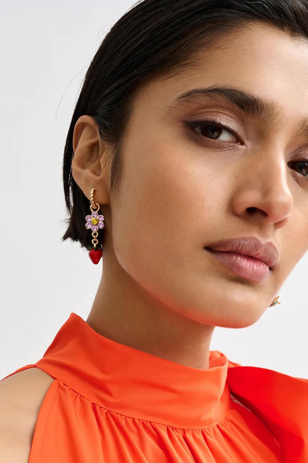 Jolan Hoop Earrings - Whale + Strawberry