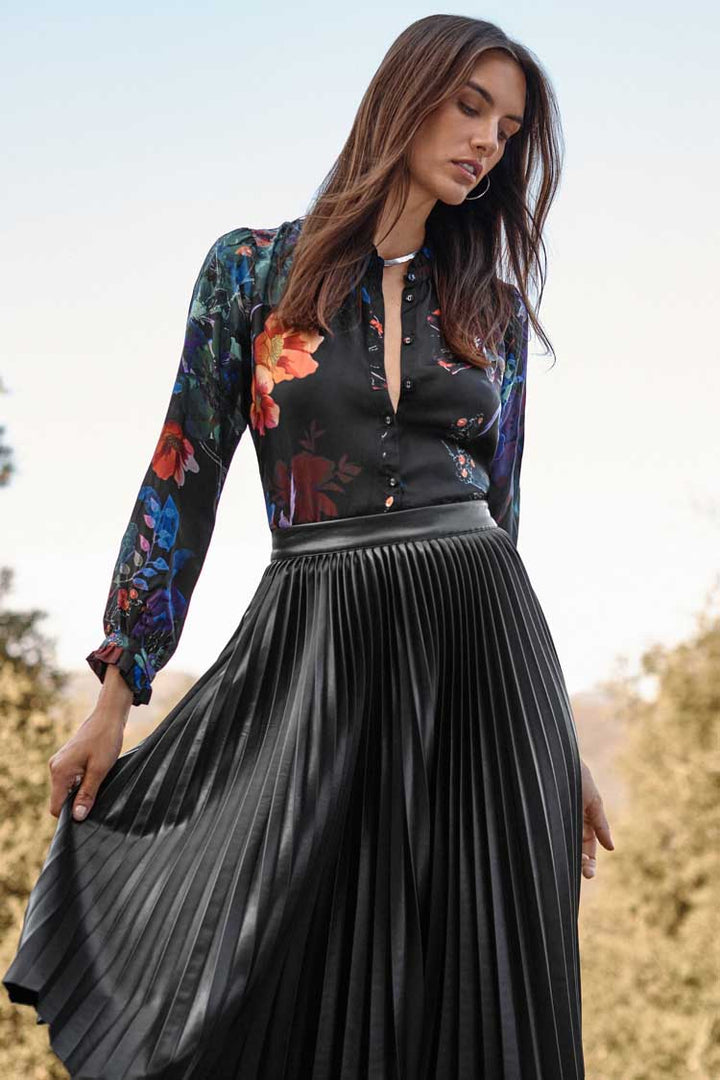 Midnight Jolene Ruffle Blouse