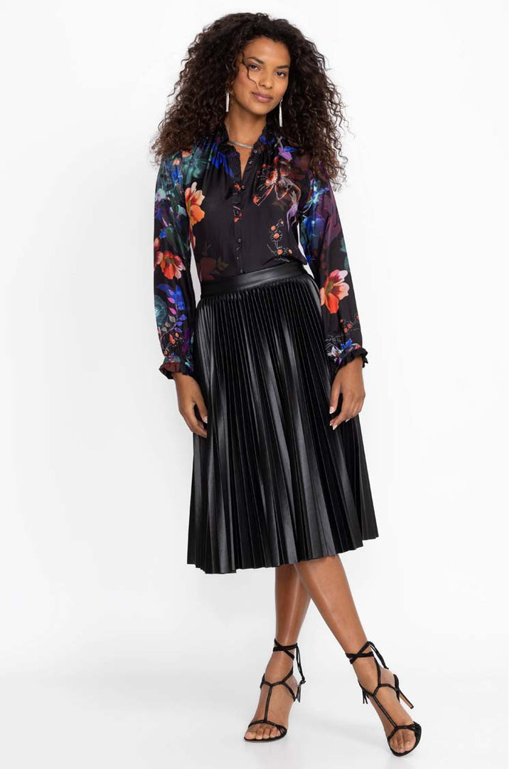 Midnight Jolene Ruffle Blouse