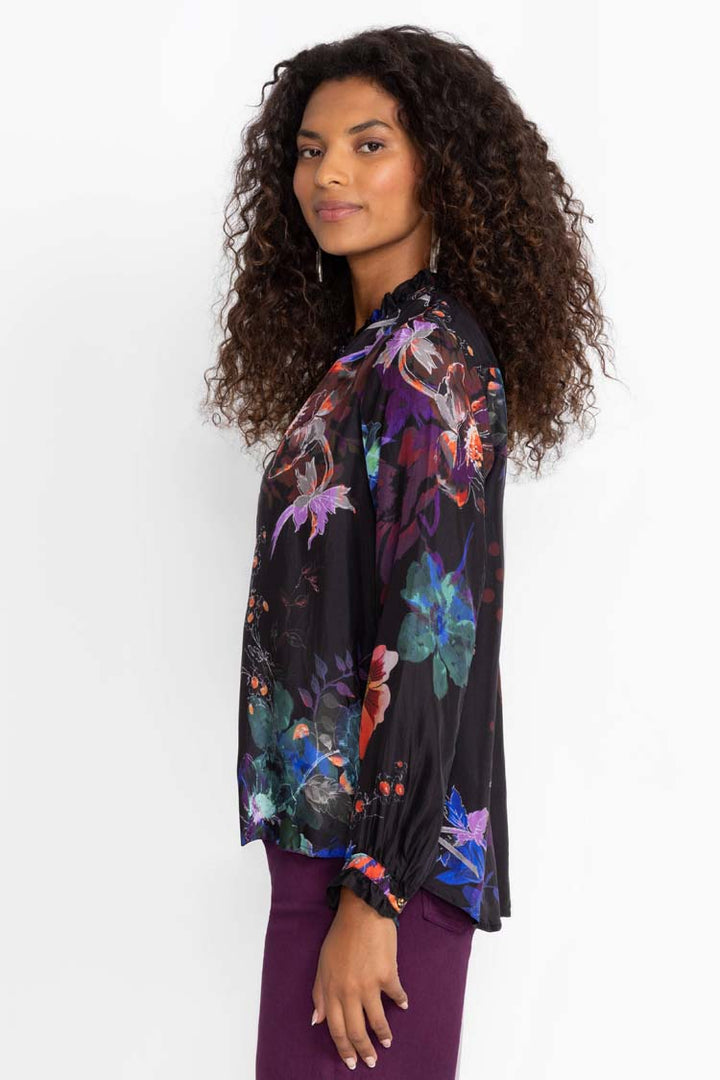 Midnight Jolene Ruffle Blouse
