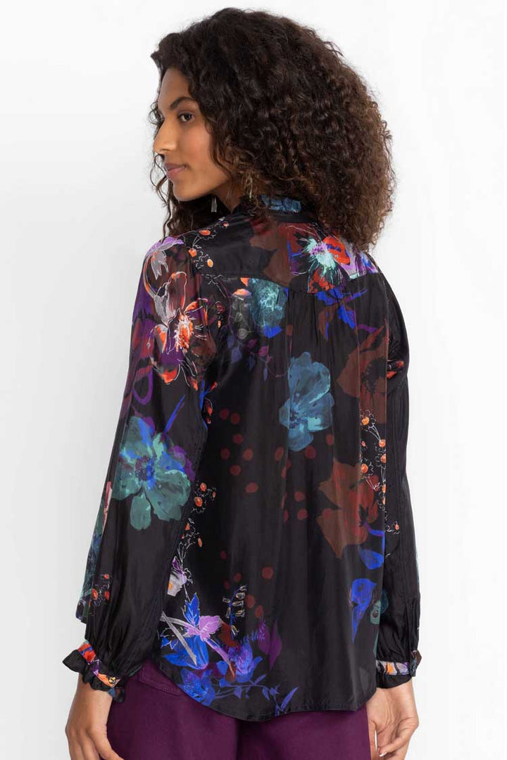 Midnight Jolene Ruffle Blouse