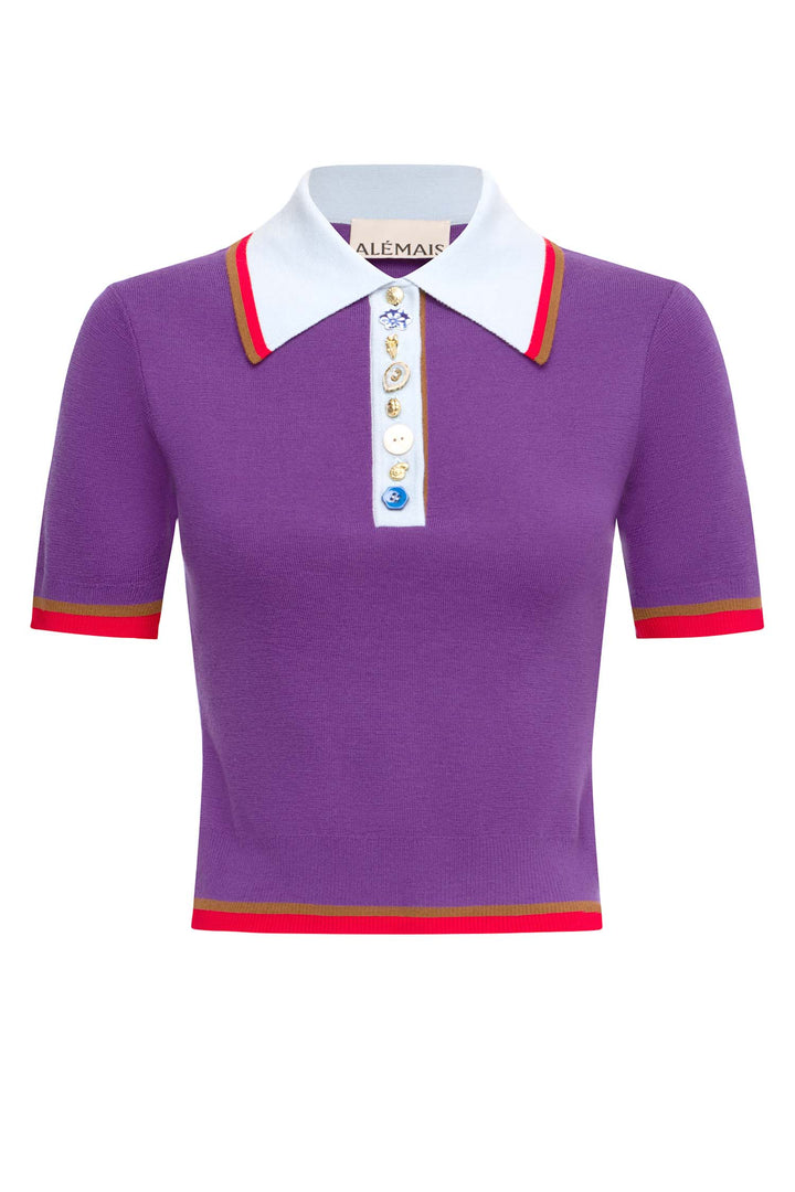 Josefina Knit Polo Violet