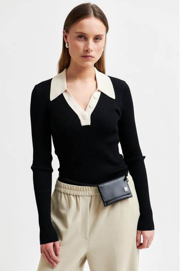 Josephine Knit Collar in Black