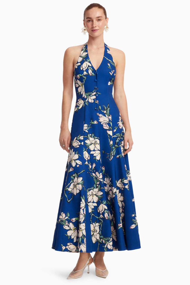 Juliette Halterneck Maxi Dress in Midnight Magnolia