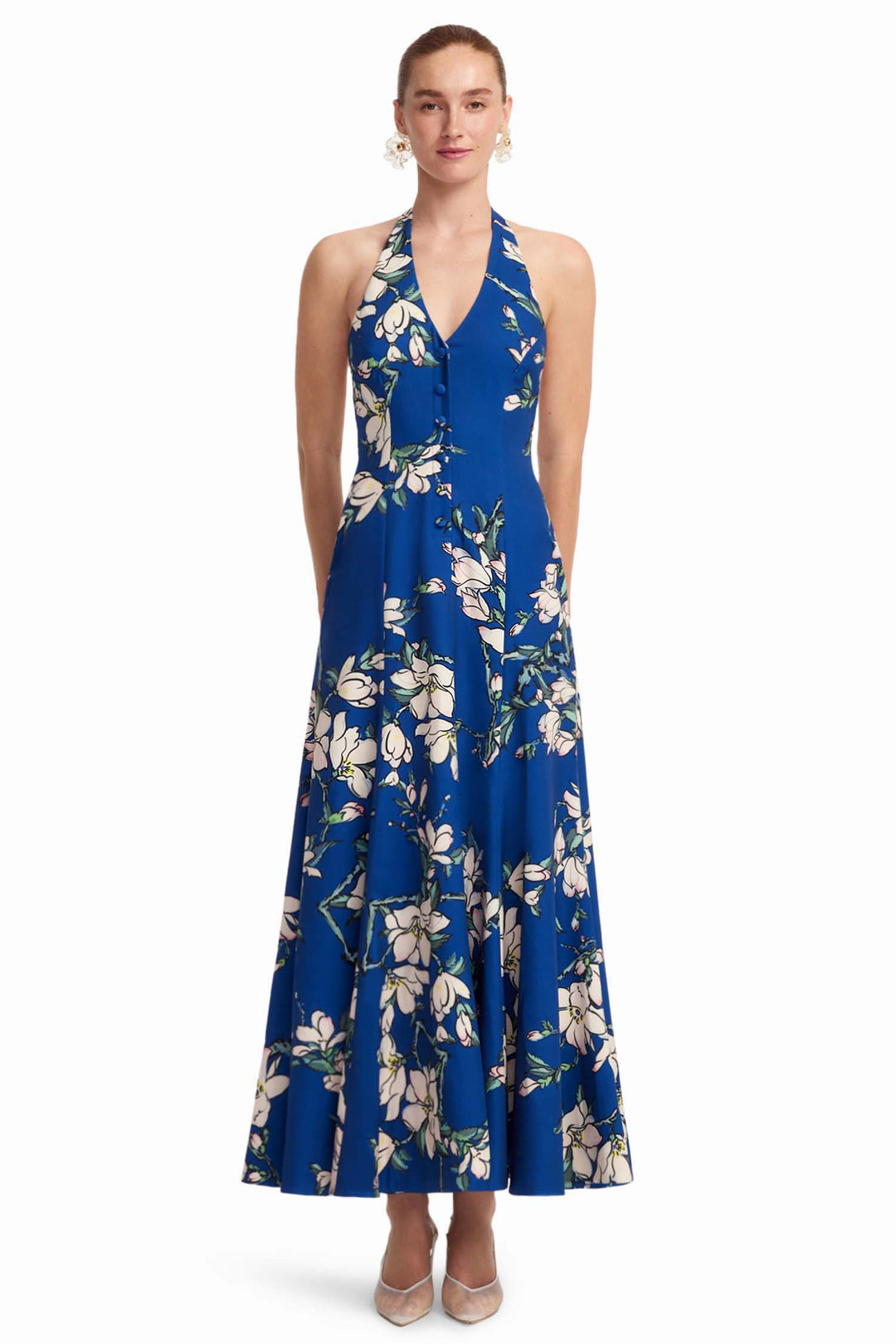 Juliette Halterneck Maxi Dress in Midnight Magnolia