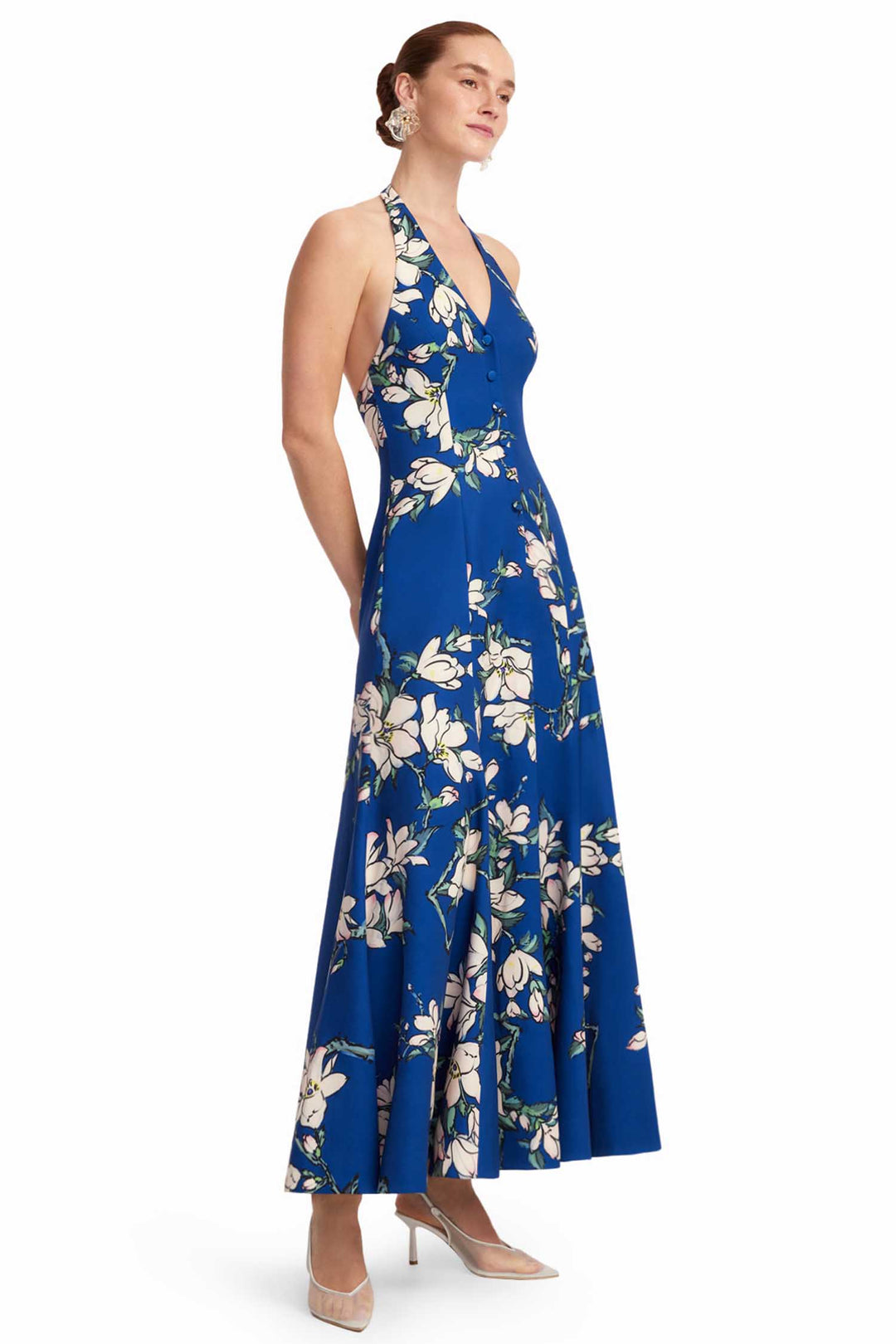 Juliette Halterneck Maxi Dress in Midnight Magnolia