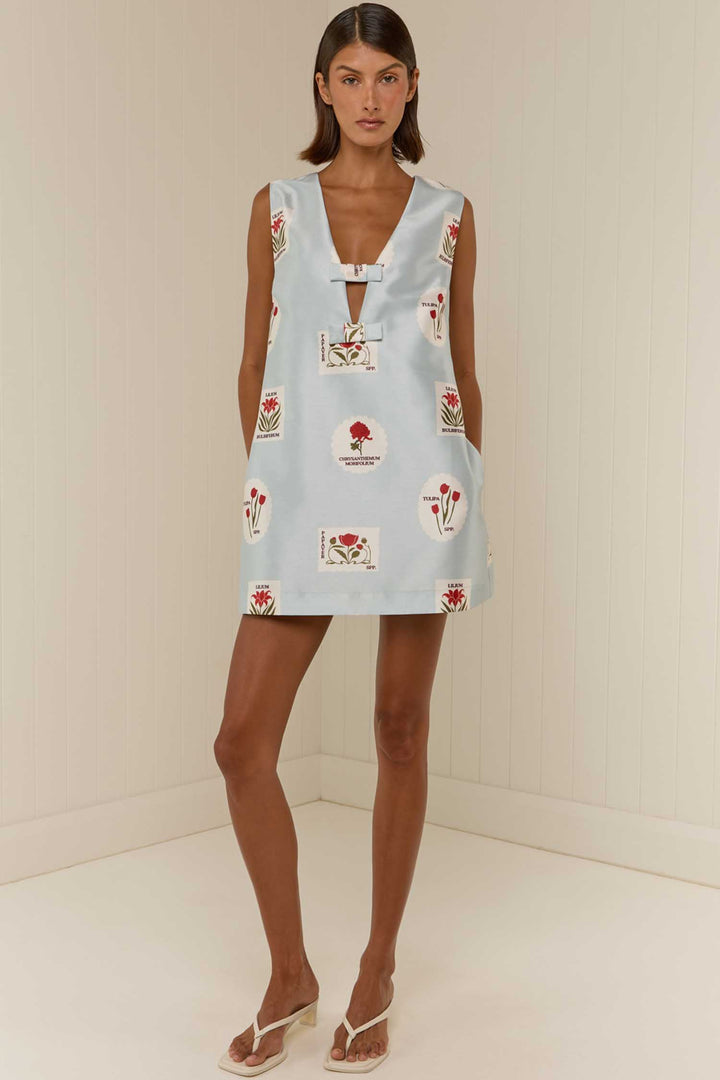 Juniper Mini Dress in Franco Stamp