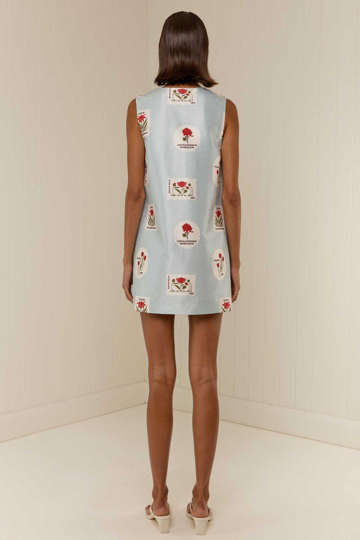 Juniper Mini Dress in Franco Stamp