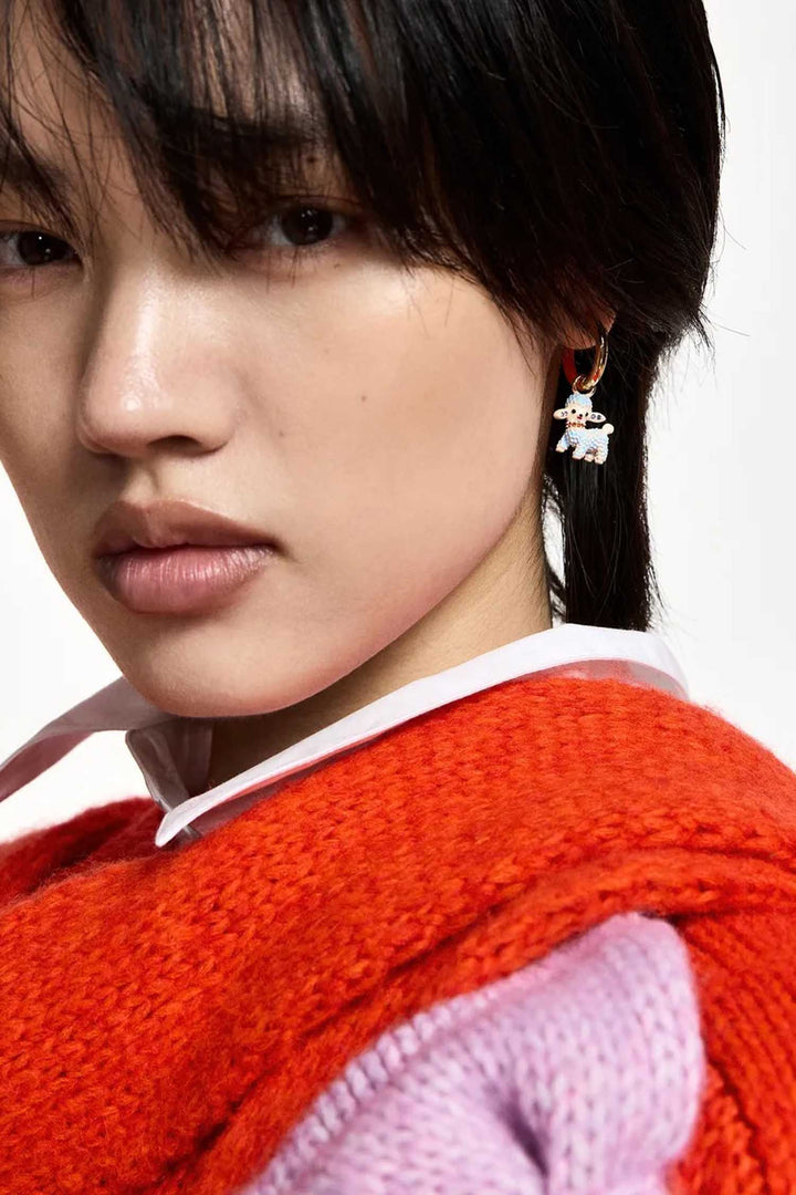 Kana Hoop Earrings - Lamb + Banana