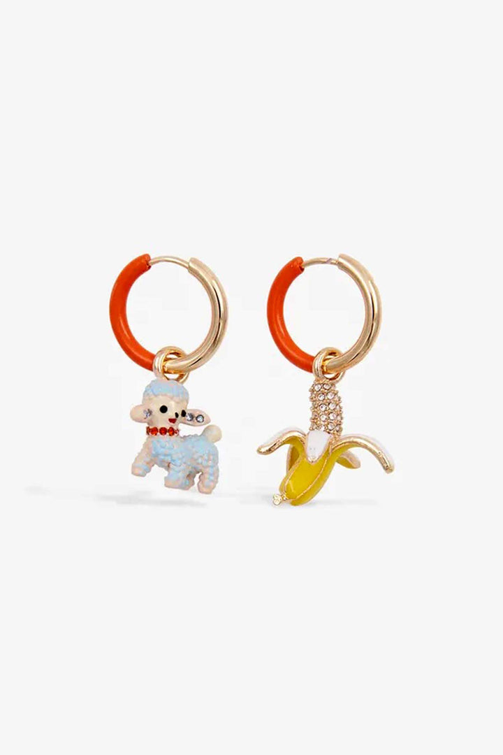 Kana Hoop Earrings - Lamb + Banana