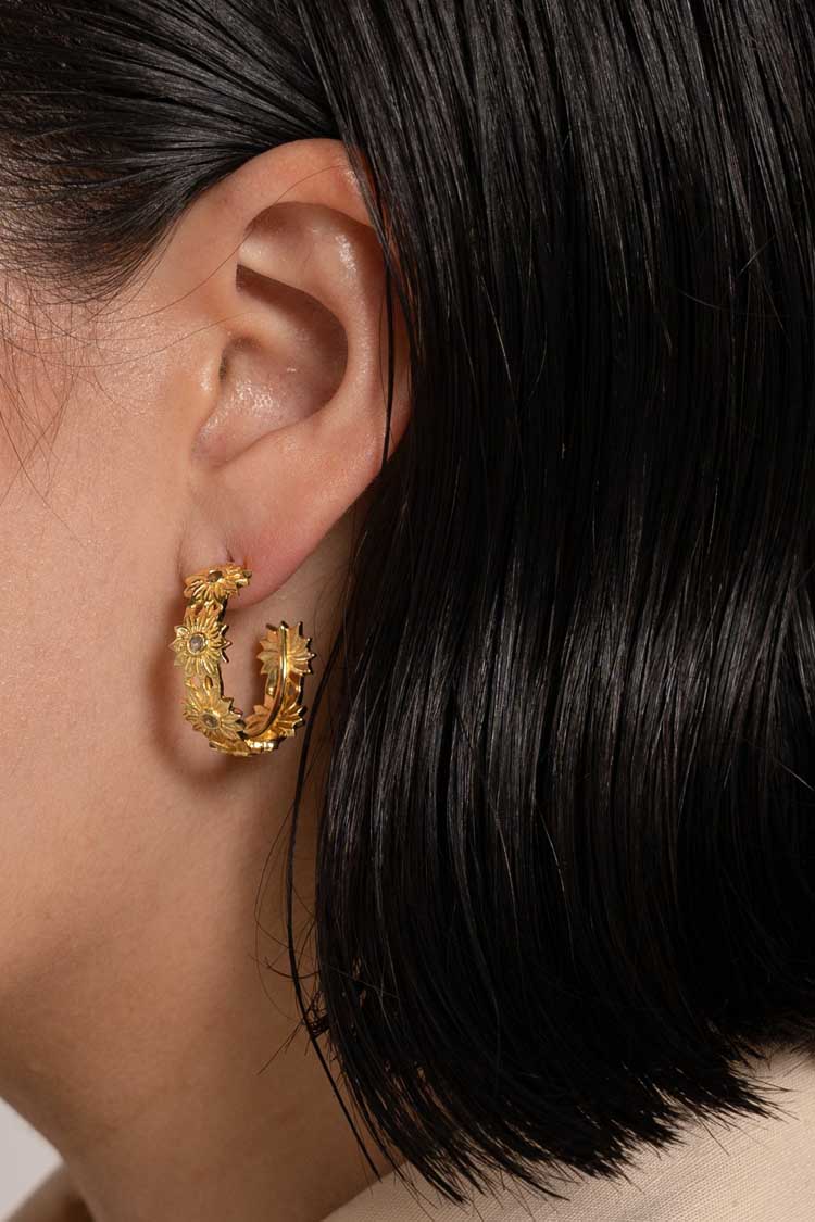 Kareena Citrine Hoop Earrings
