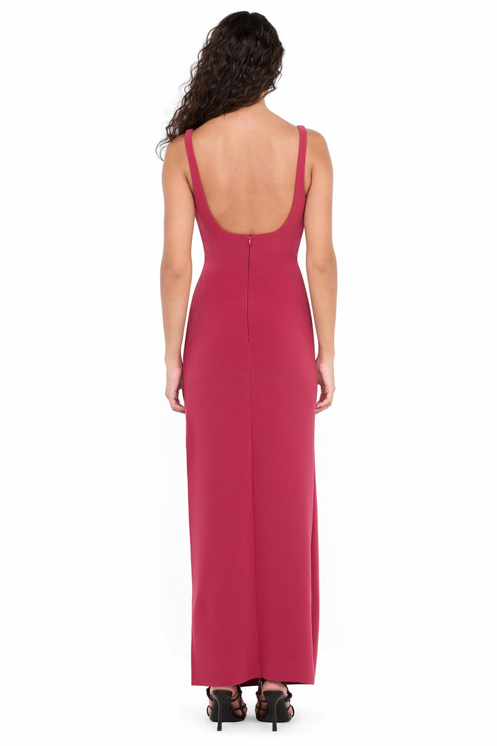 Karina Split Maxi Dress in Raspberry