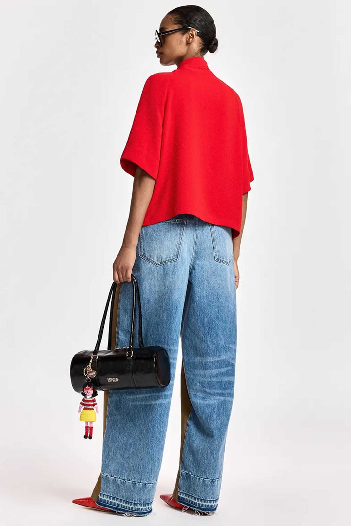Kassie Neck Tie T-Shirt in Firestarter
