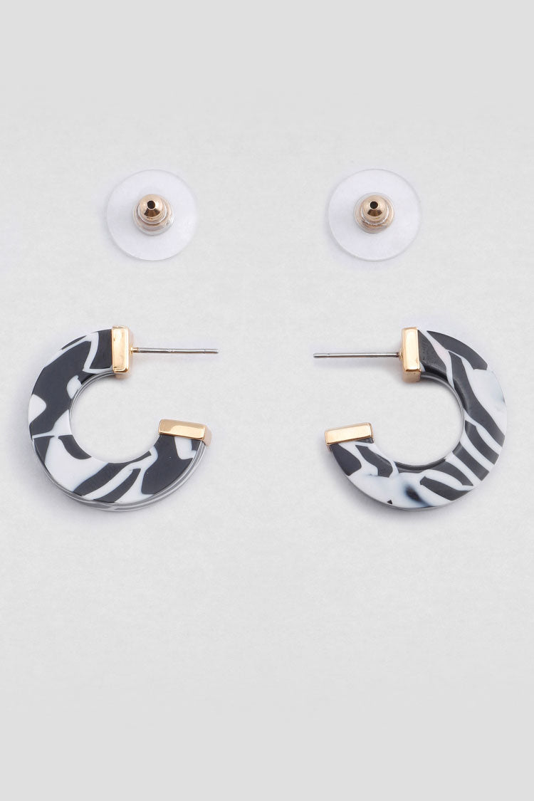 Kathy Hoop Earrings in Zebra