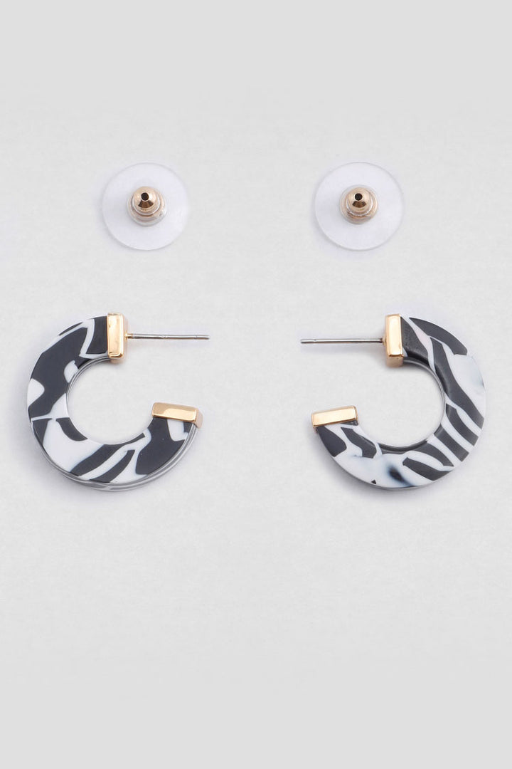 Kathy Hoop Earrings in Zebra