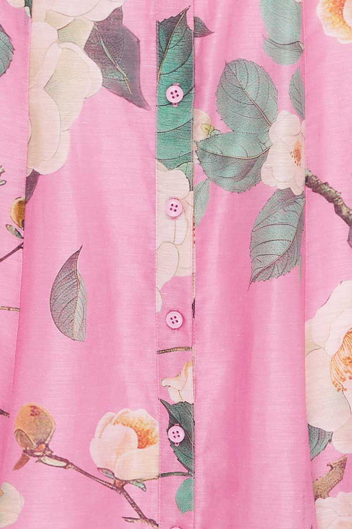 Katrina Butterfly Sleeve Midi Dress - Camelia Print