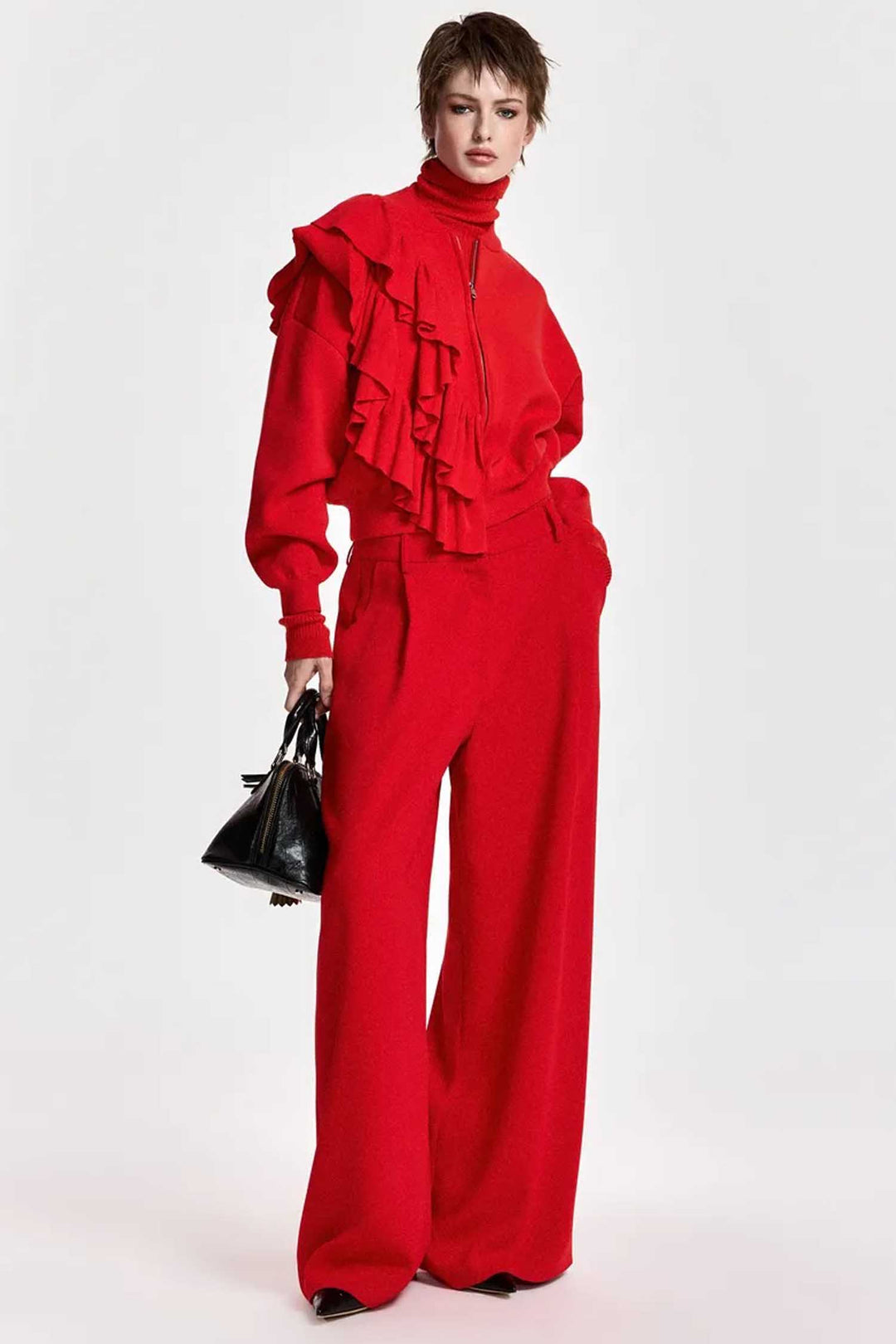 Kelsea Wide Leg Pants in Firestarter