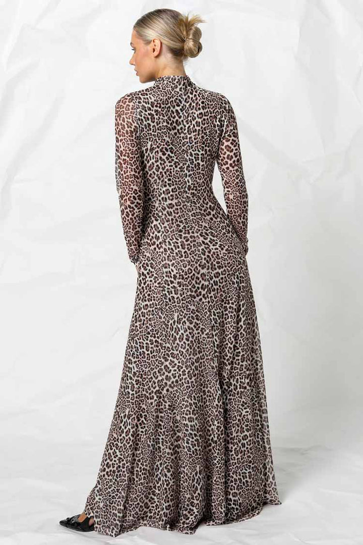 Kennedy Mesh Dress in Snow Leopard