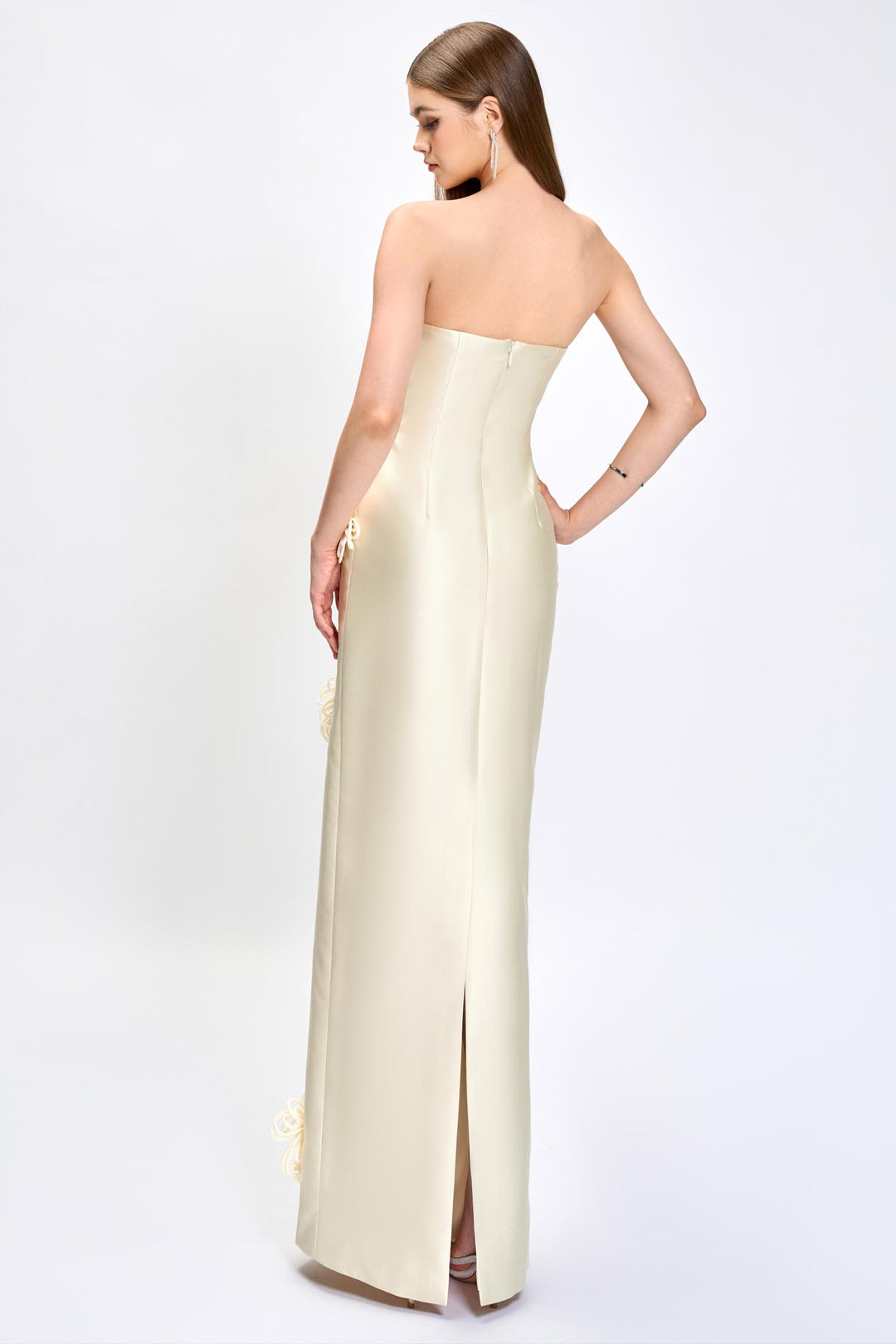 Kezia 3D Floral Maxi Dress in Cream