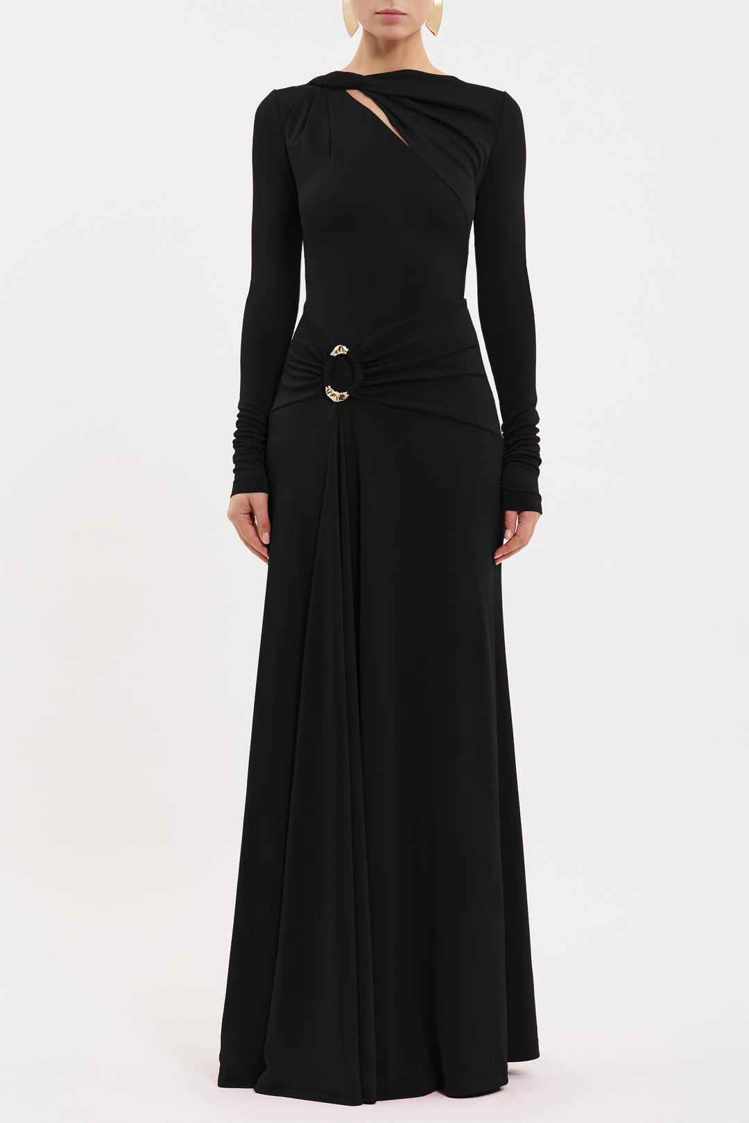 Kiana L/S Maxi Dress in Black