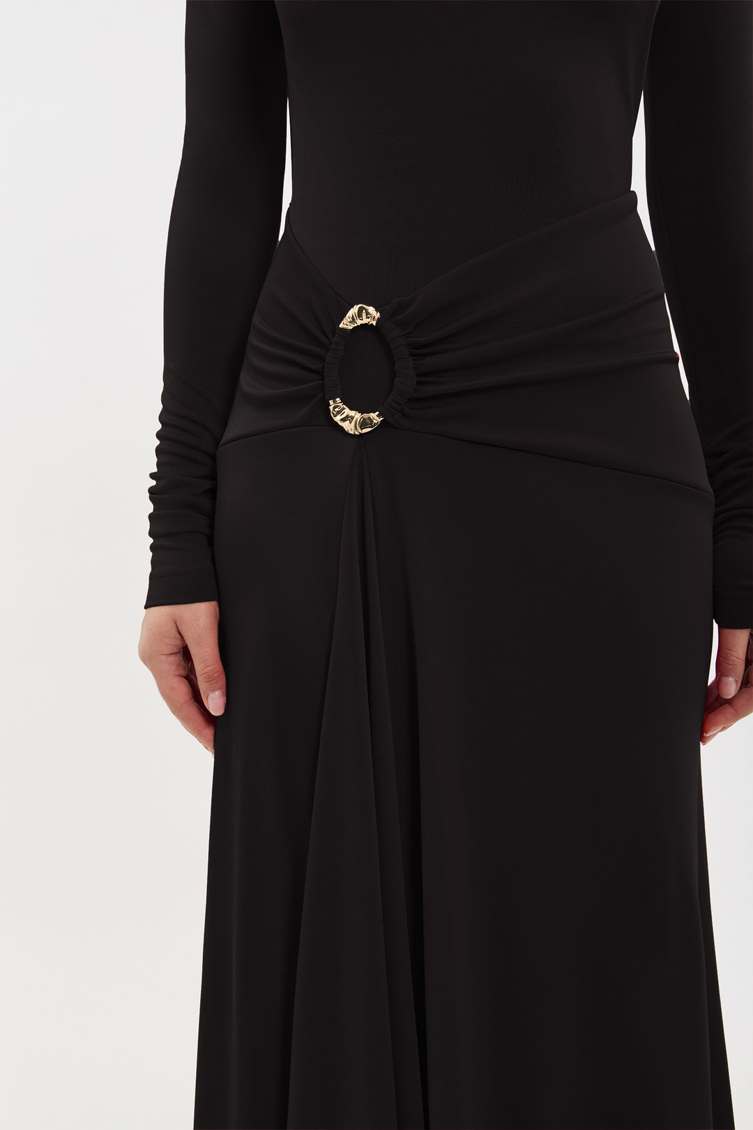 Kiana L/S Maxi Dress in Black