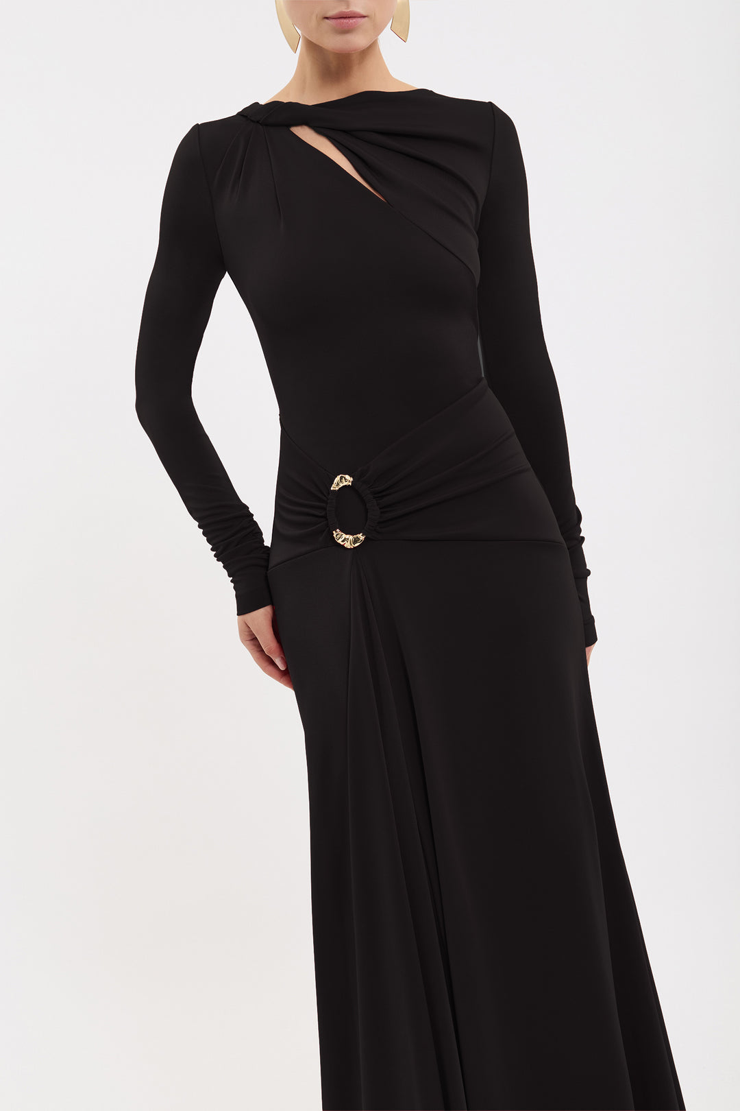 Kiana L/S Maxi Dress in Black