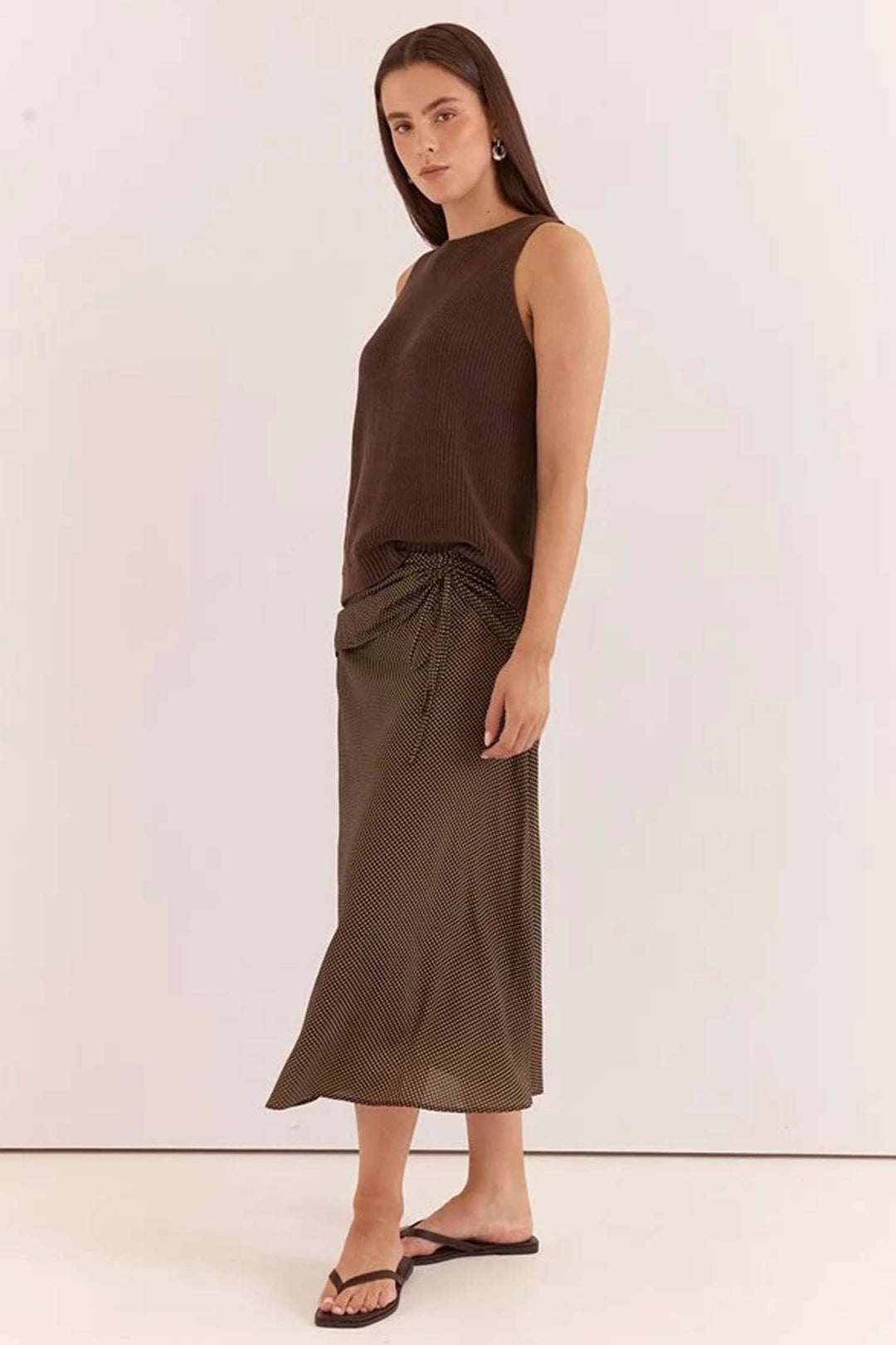 Kiani Knit Tank in Chocolate