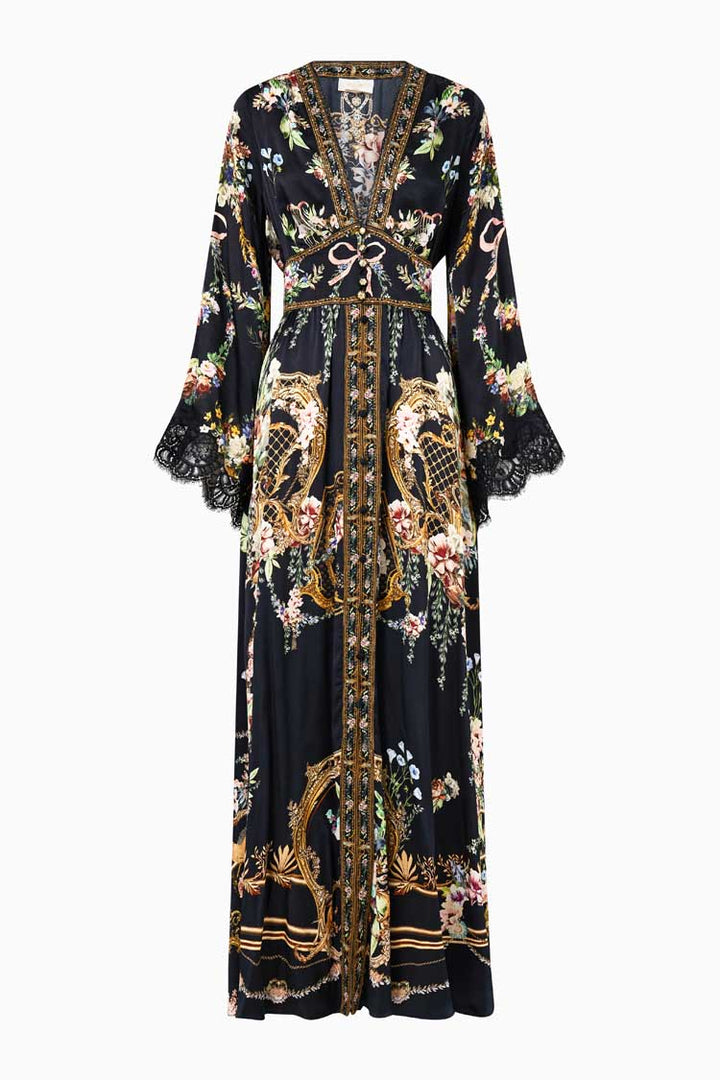 Kimono Sleeve Dress with Shirring Detail in Noble Endeavours