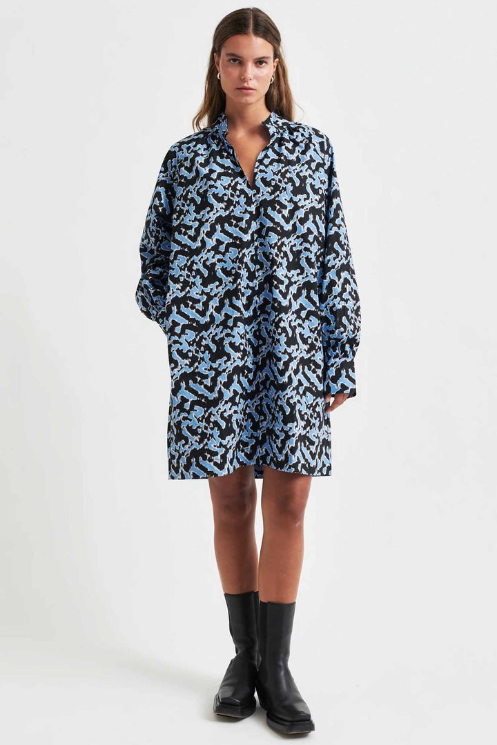 Klara Printed Dress in Marina