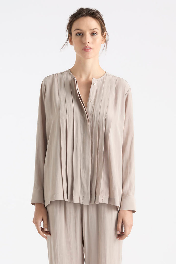 Knife Pleat Blouse in Tide