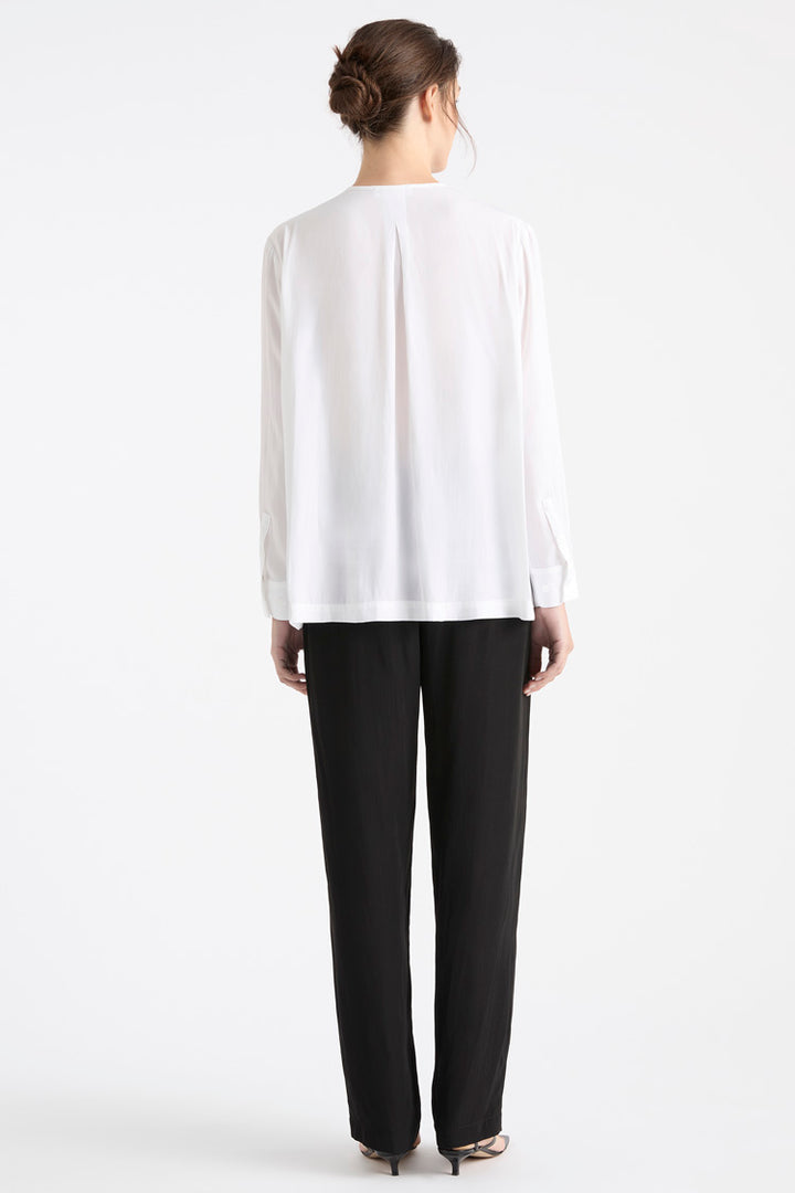 Knife Pleat Blouse in White