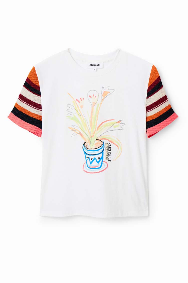 Knit Sleeves Painted T-shirt