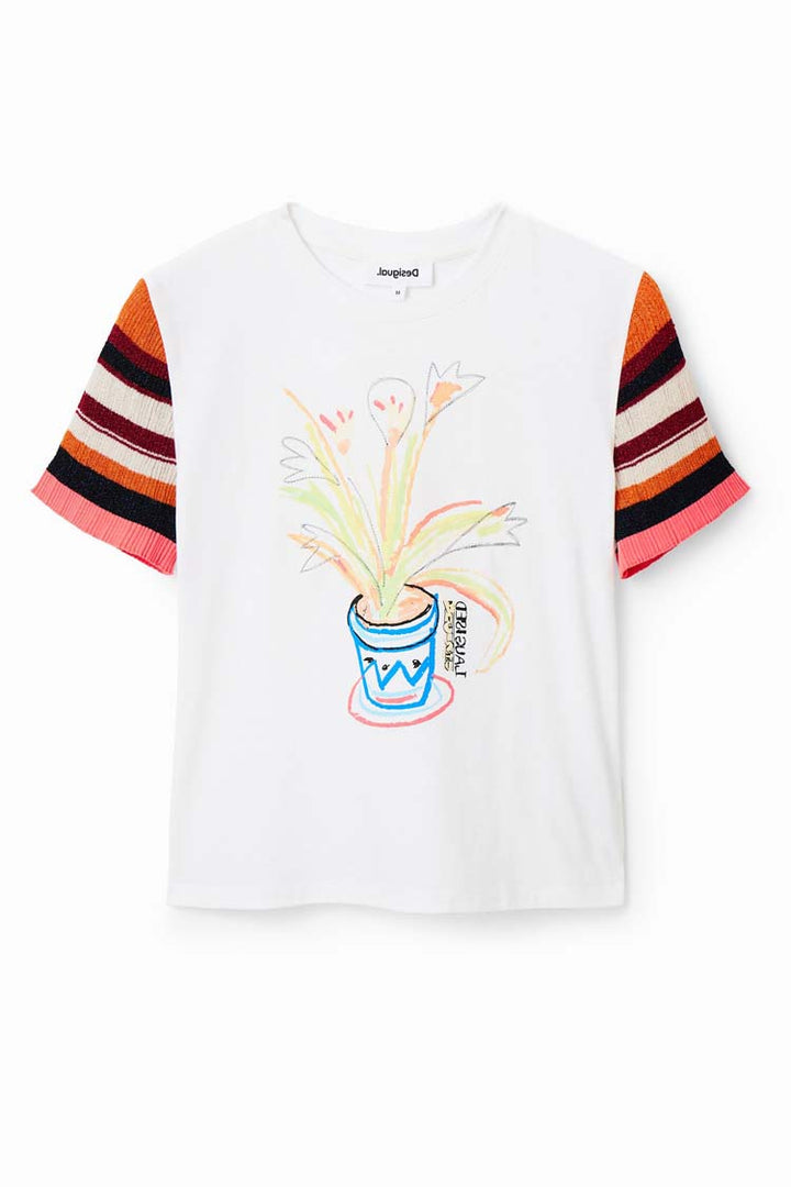 Knit Sleeves Painted T-shirt
