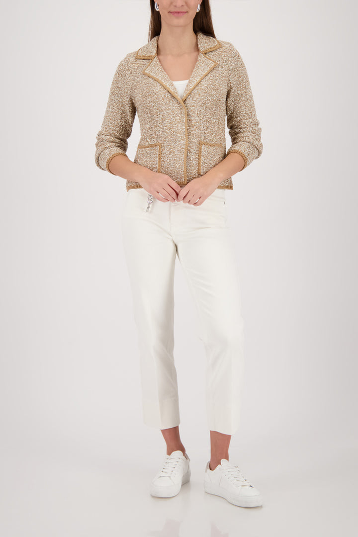 Knitted Collared Jacket in Biscotti