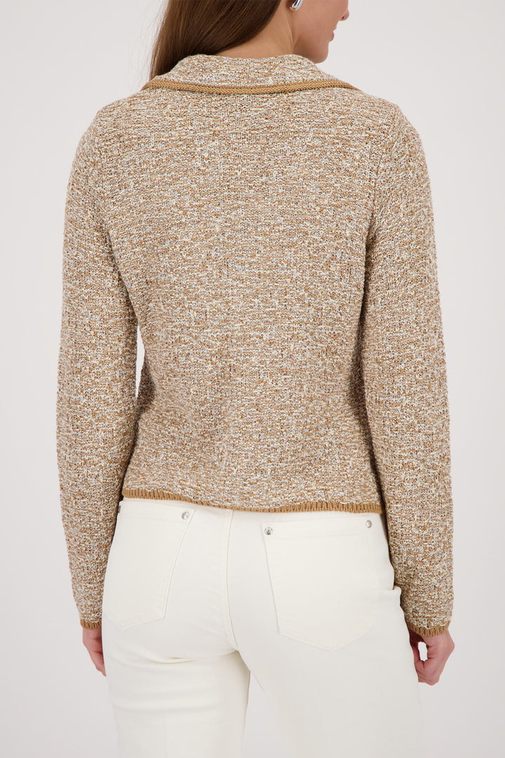 Knitted Collared Jacket in Biscotti