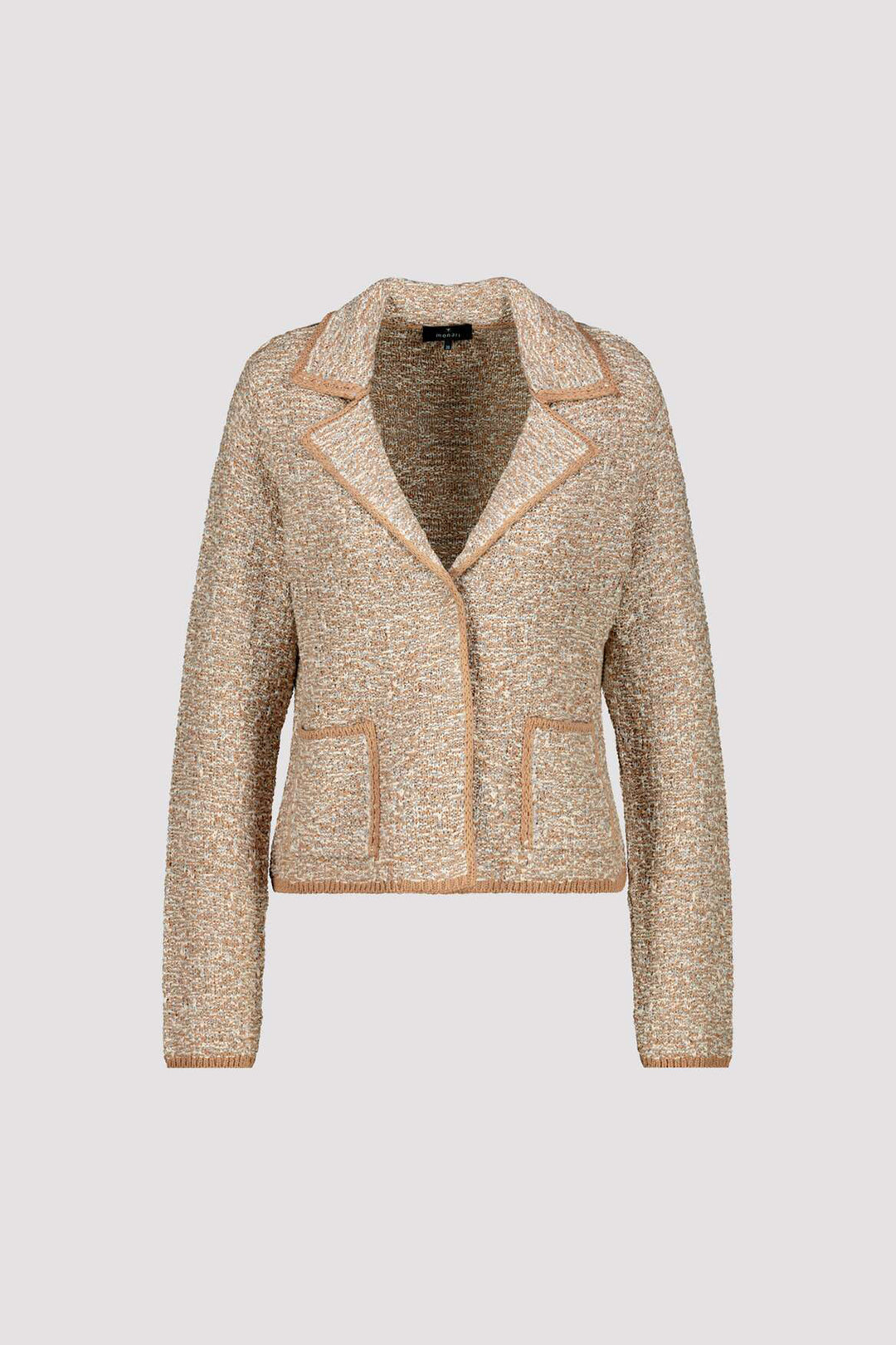 Knitted Collared Jacket in Biscotti